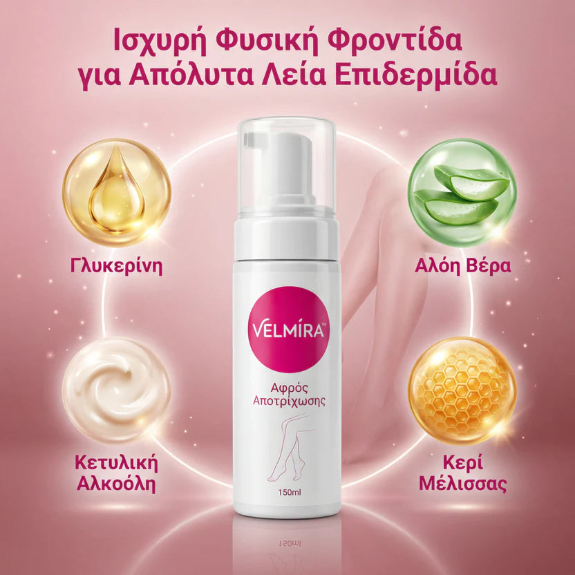 VELMIRA™ Αφρός Αποτρίχωσης 150ml – Λείο Δέρμα Χωρίς Ερεθισμούς